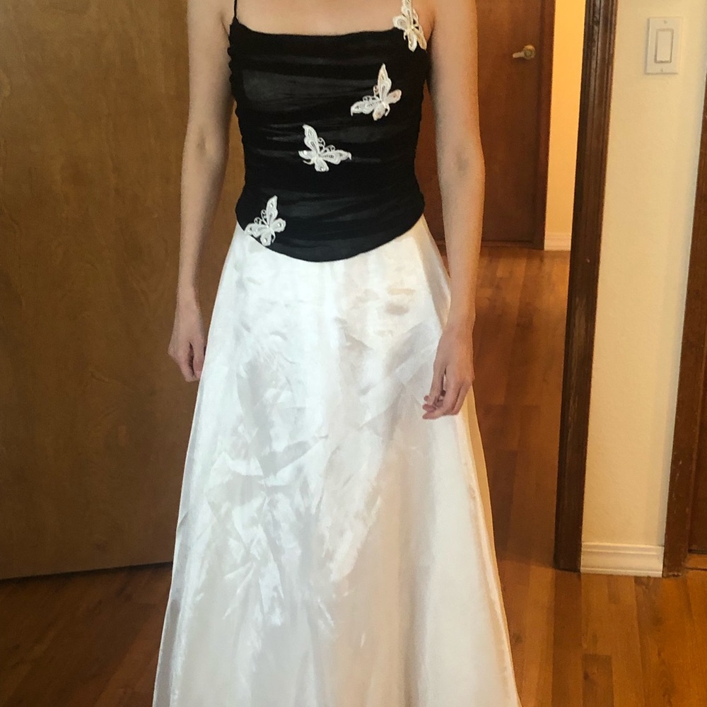 Roberta Black & White Prom Dress